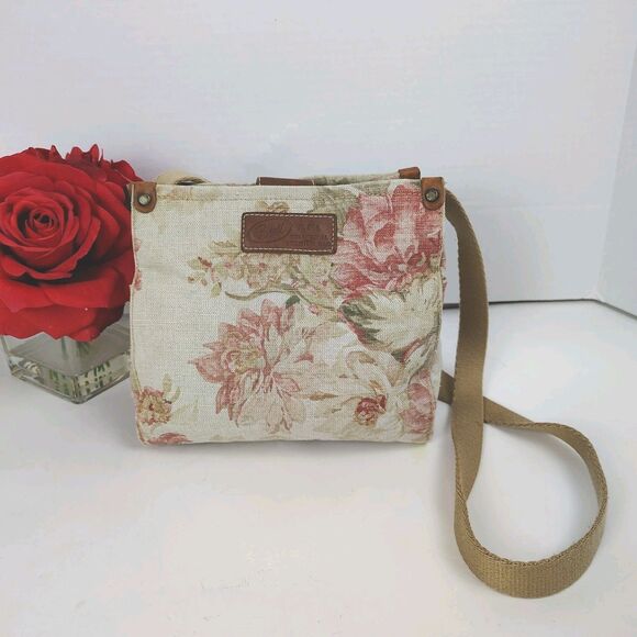 Fossil Small Canvas Crossbody Tote Floral No. 54 Original Premium Bag Mini Brown - Picture 2 of 16